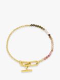 Rachel Jackson London Tourmaline Gemstone T-Bar Bracelet, Gold