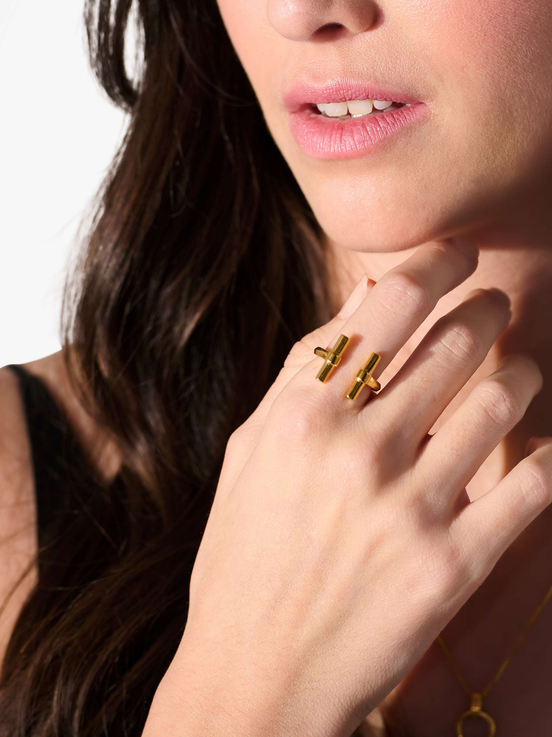 Buy Rachel Jackson London Adjustable T-Bar Ring, Gold Online at johnlewis.com