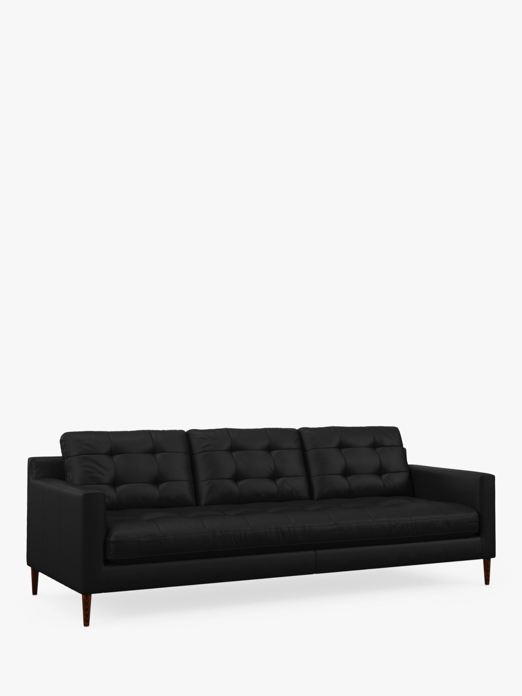 John Lewis Draper II Grand 4 Seater Leather Sofa, Dark Leg