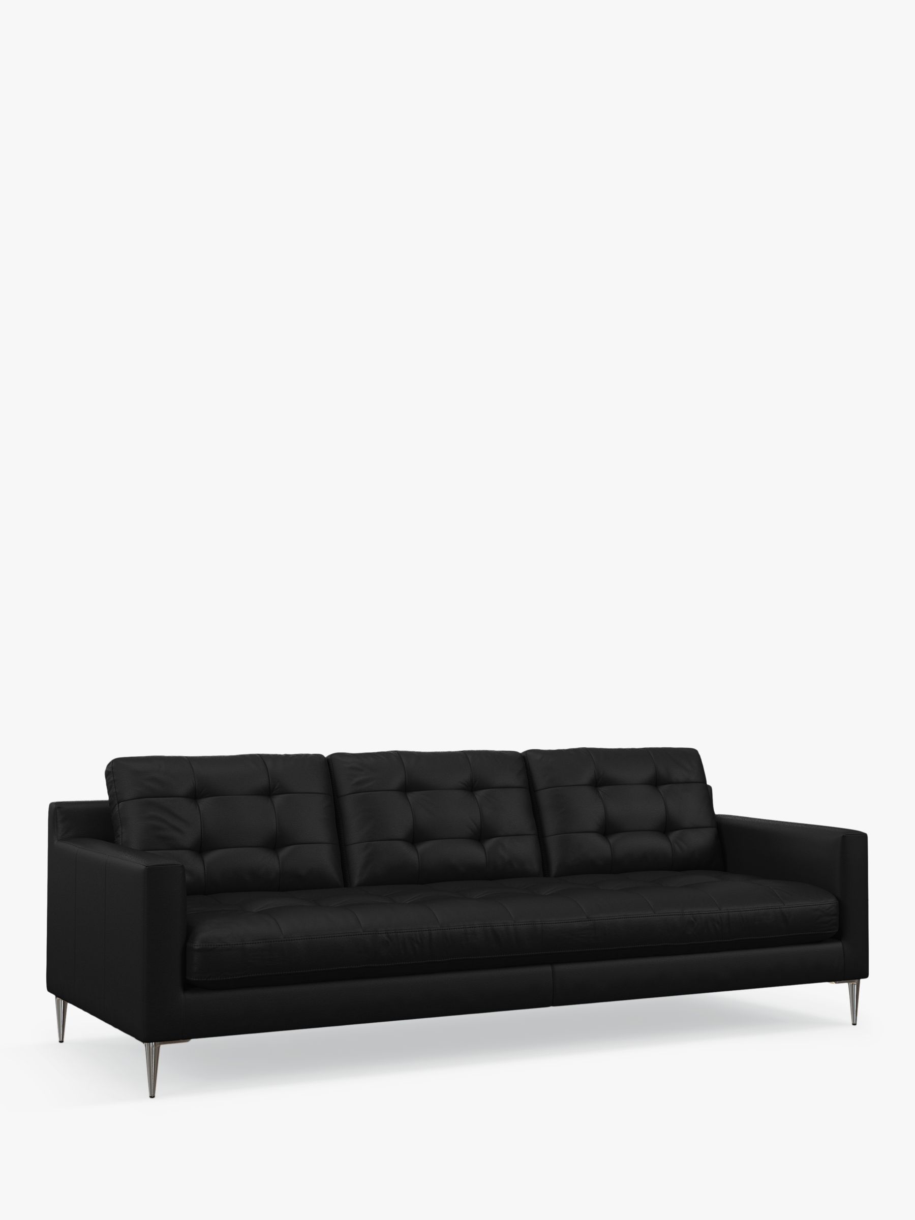 John Lewis Draper II Grand 4 Seater Leather Sofa, Metal Leg