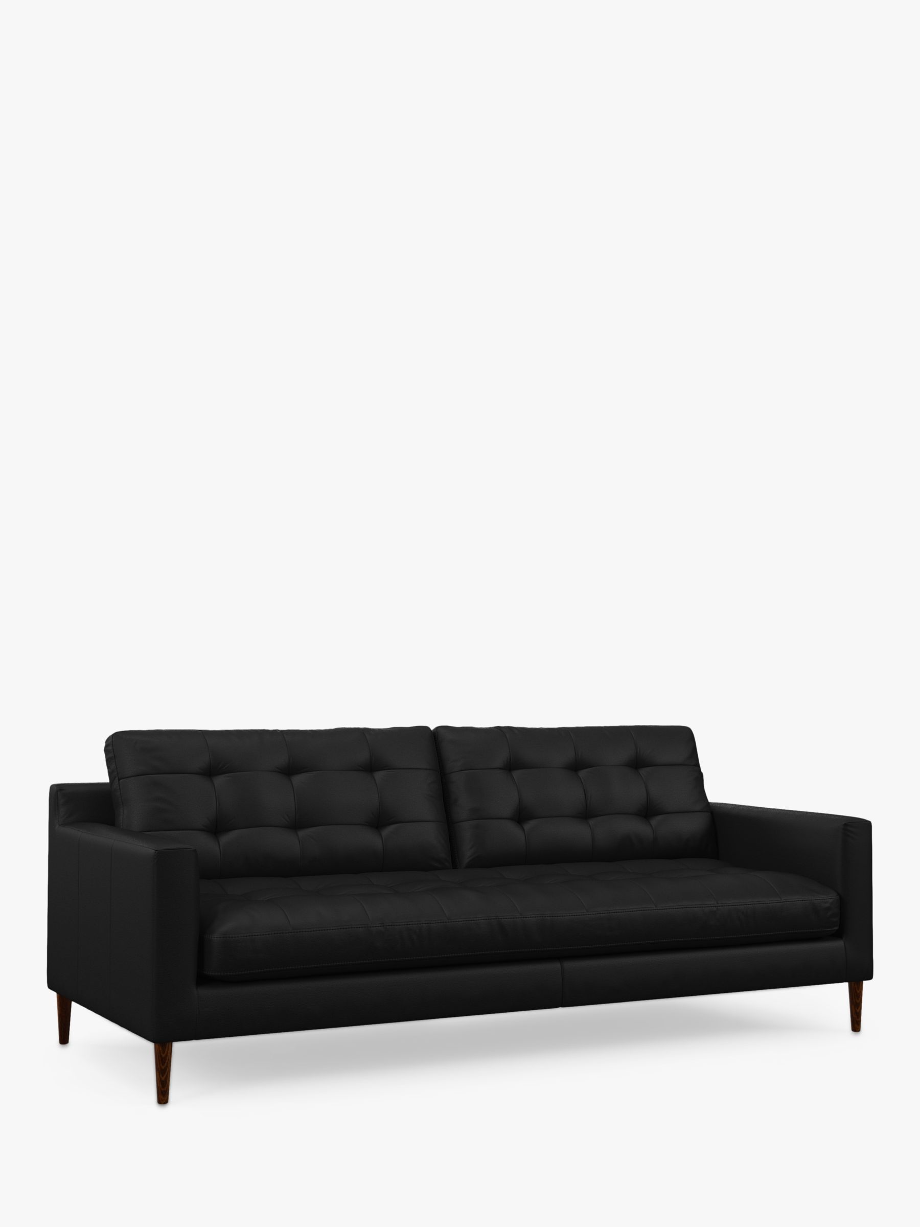 John Lewis Draper II Large 3 Seater Leather Sofa, Dark Leg