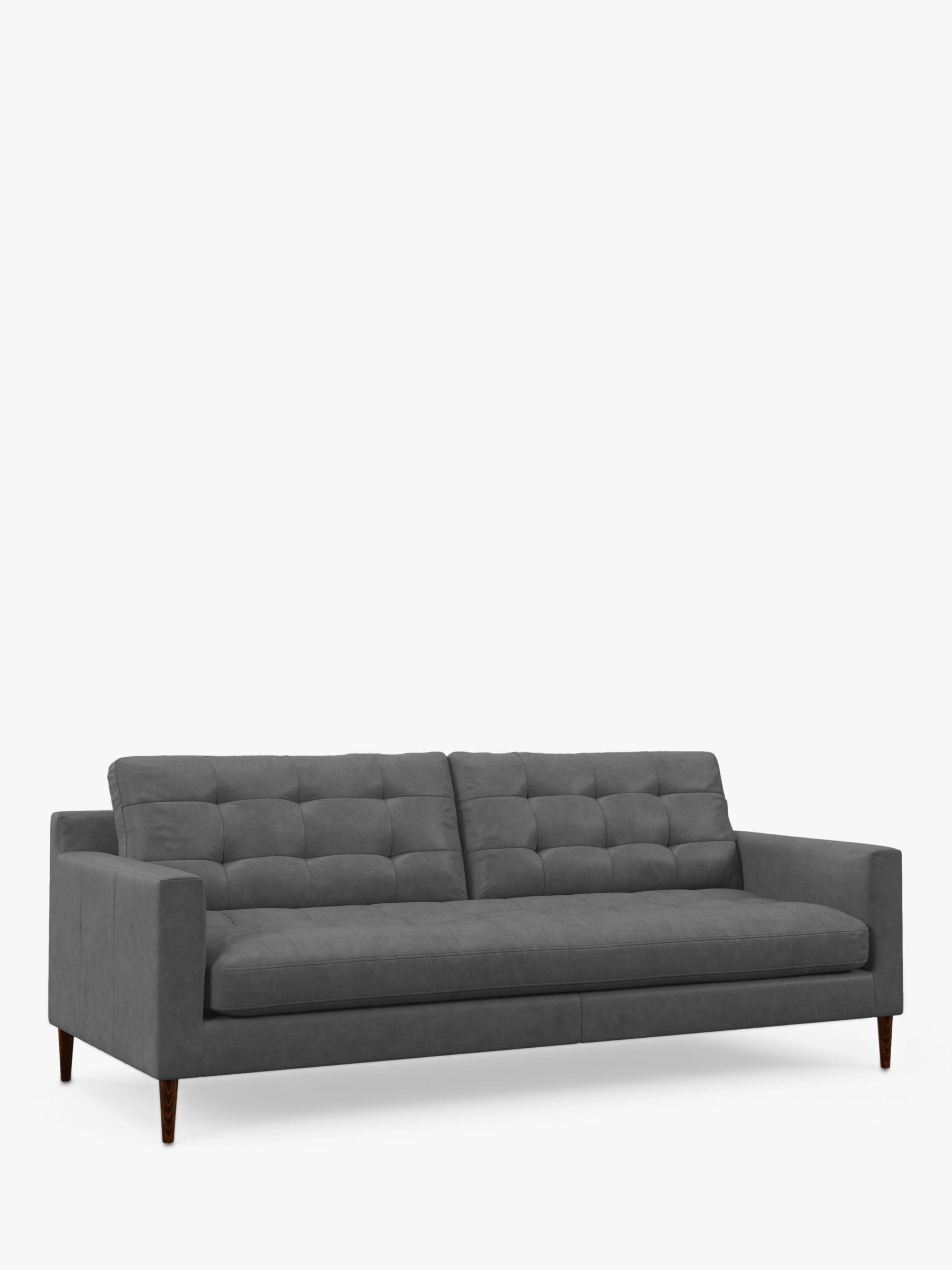 John Lewis Draper II Large 3 Seater Leather Sofa, Dark Leg