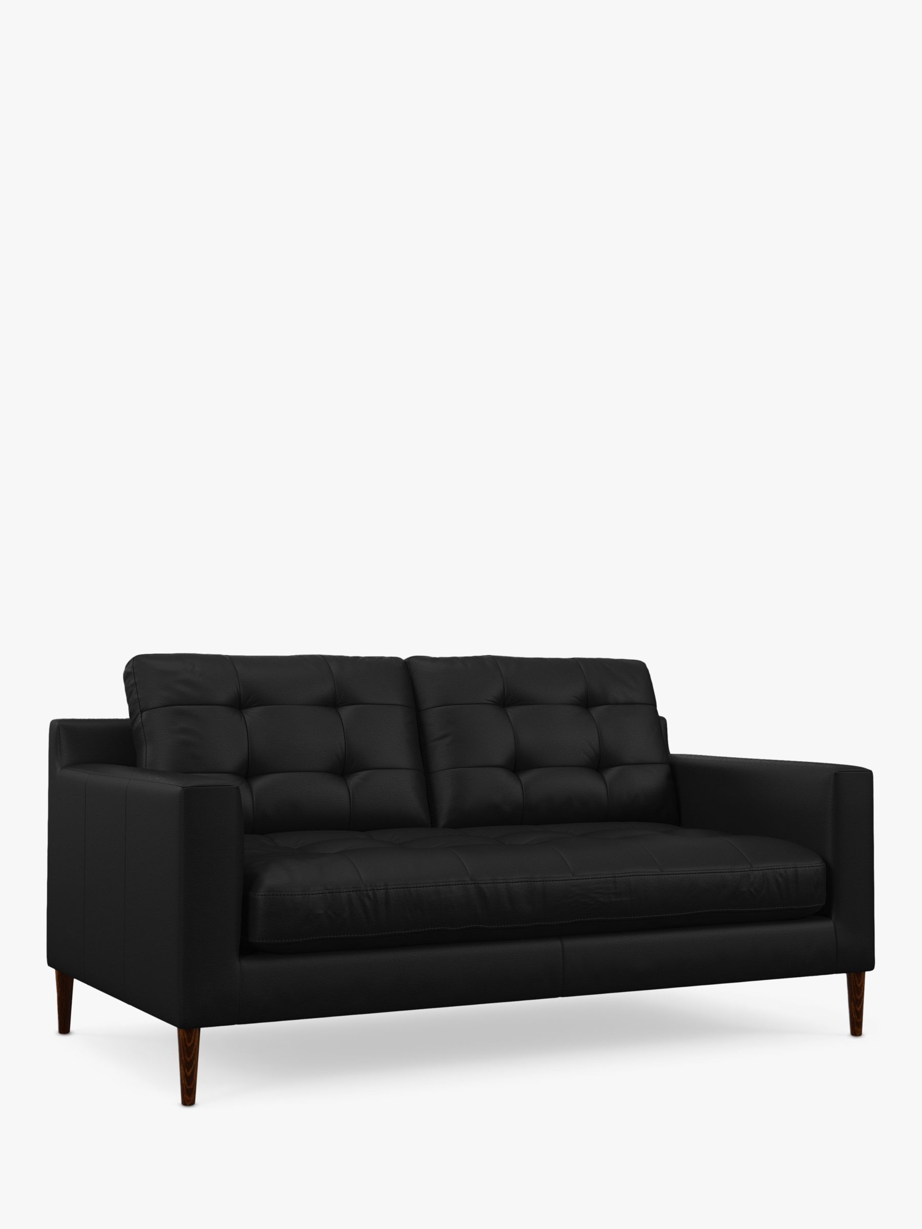 John Lewis Draper II Medium 2 Seater Leather Sofa, Dark Leg