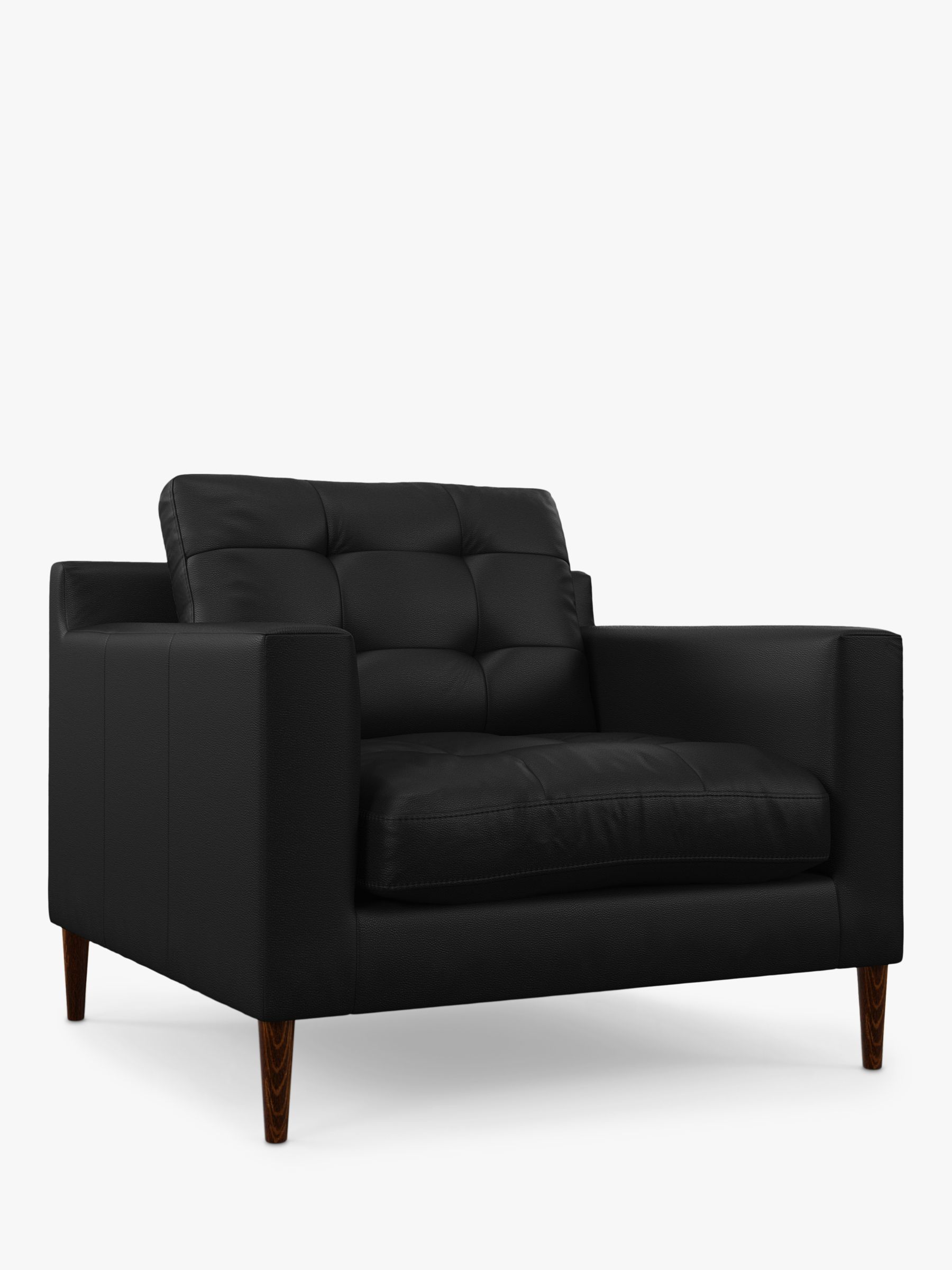 John Lewis Draper II Leather Armchair, Dark Leg