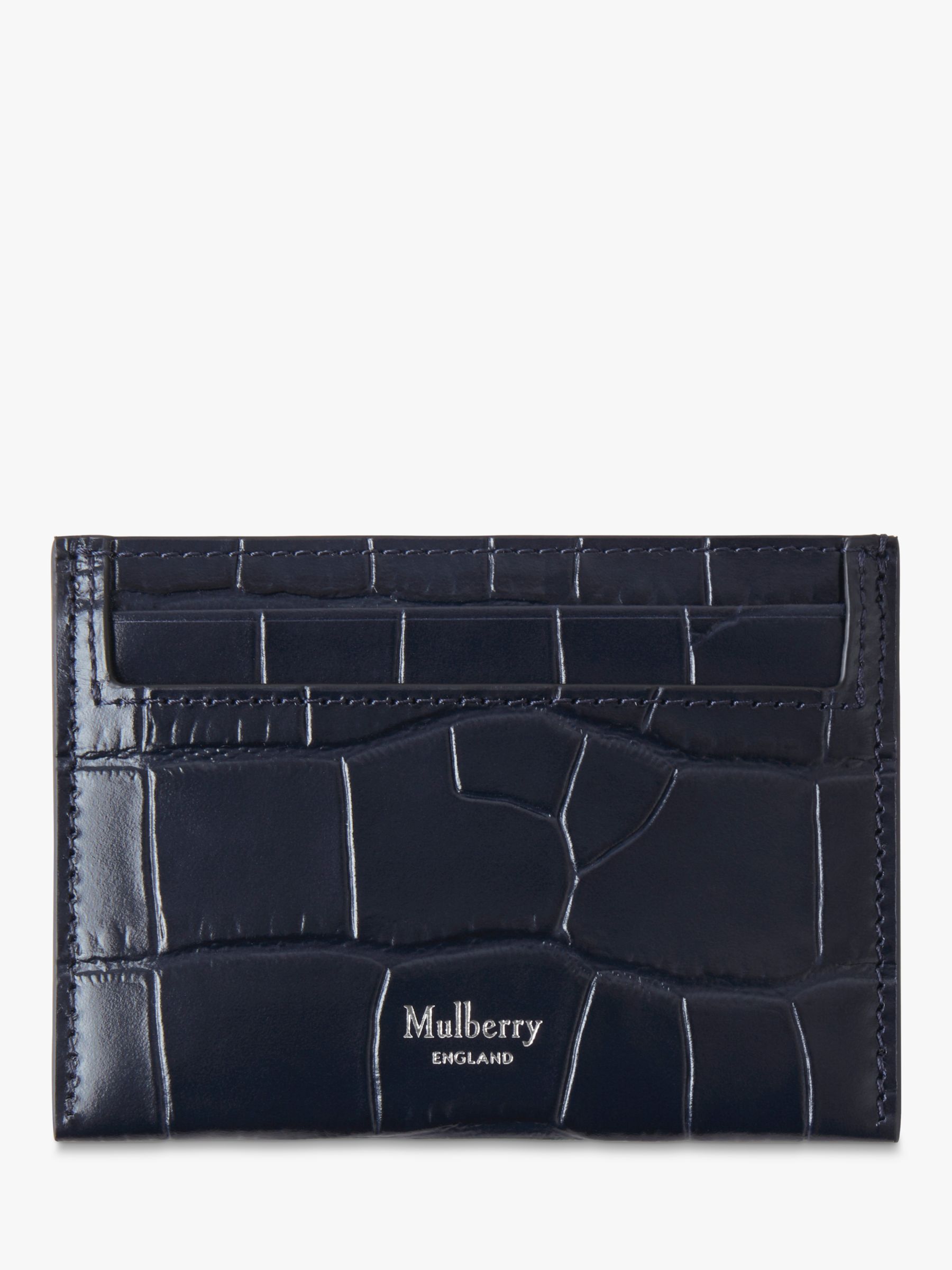 Mulberry Slip Matte Small Croc Card Holder, Night Sky