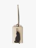 Mulberry Cat Leather Luggage Tag, Chalk/Black