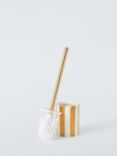 John Lewis Stripe Toilet Brush and Holder, Buttercup