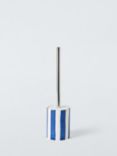 John Lewis Stripe Toilet Brush and Holder, Delft