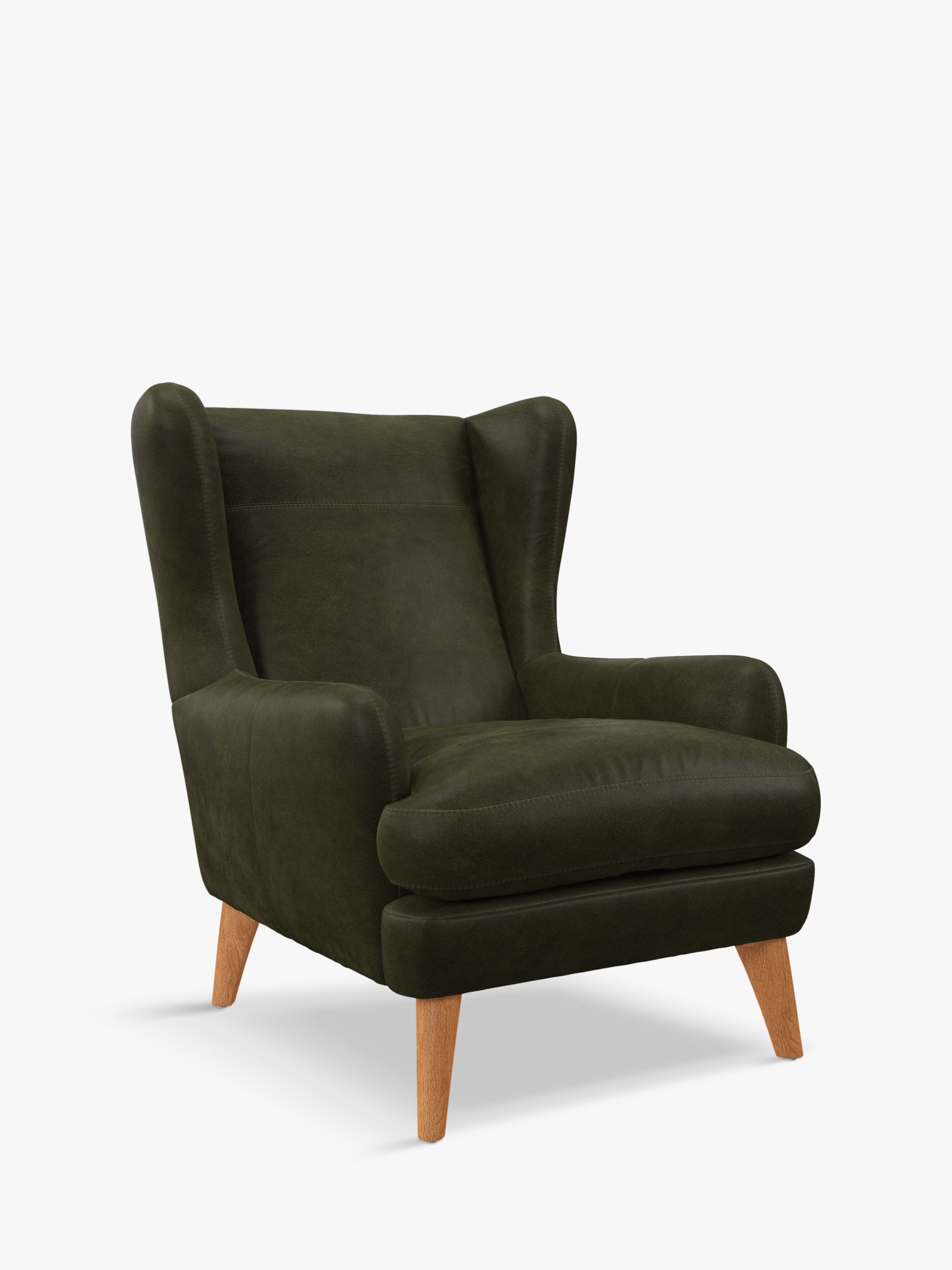 John Lewis Bergen Leather Armchair, Light Leg