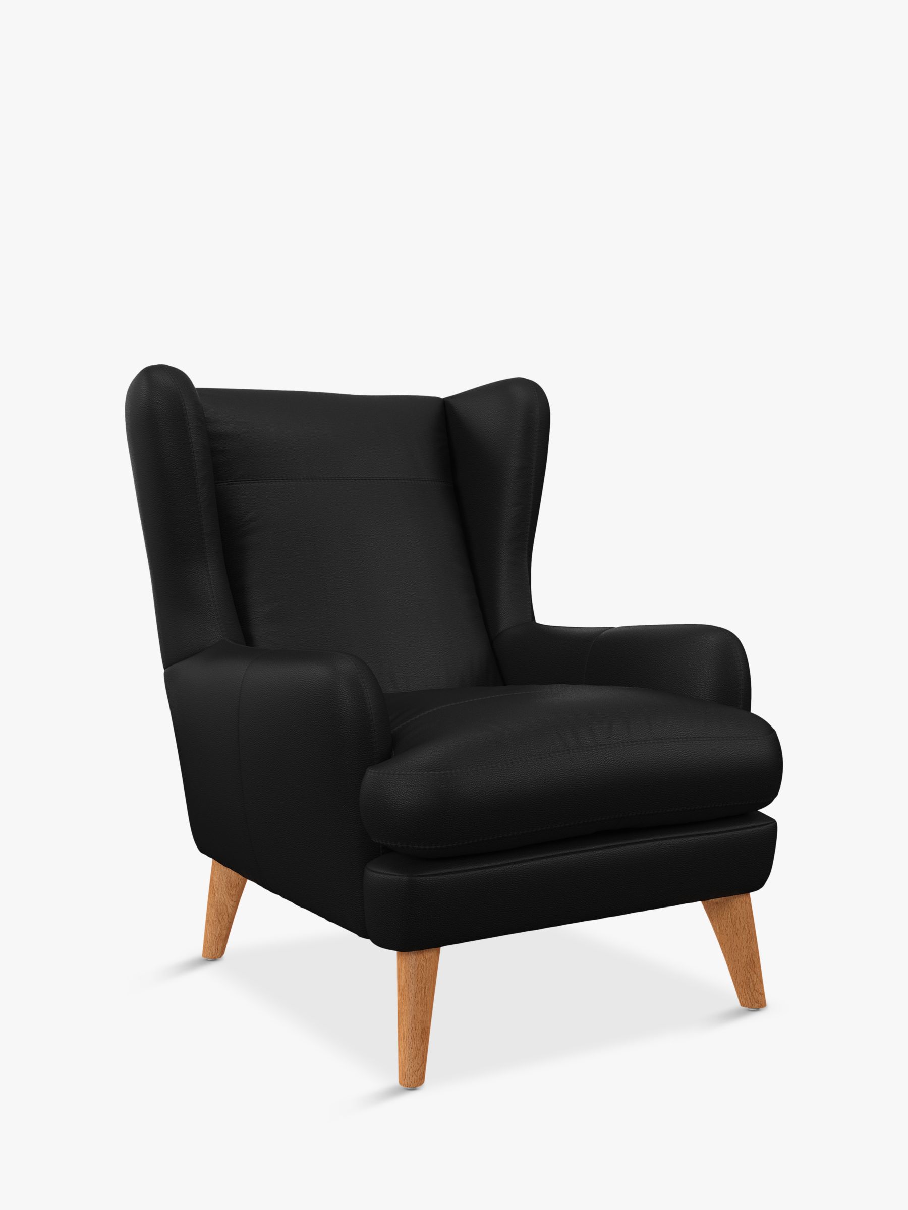 John Lewis Bergen Leather Armchair, Light Leg