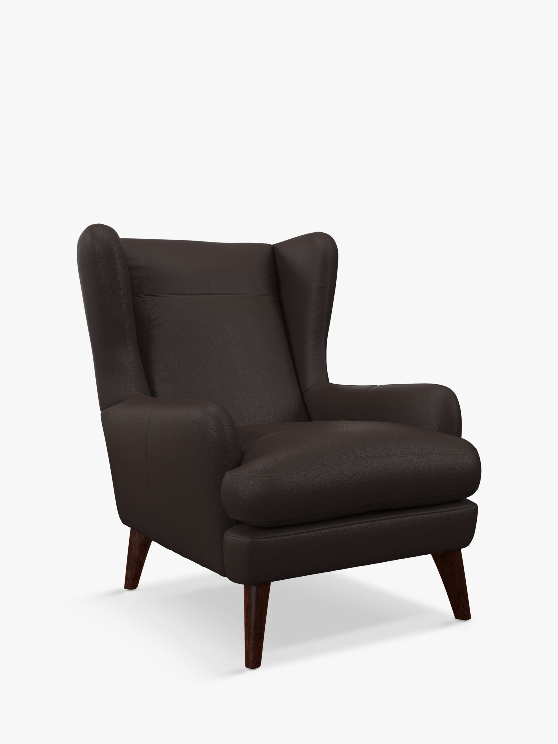 John Lewis Bergen Leather Armchair, Dark Leg