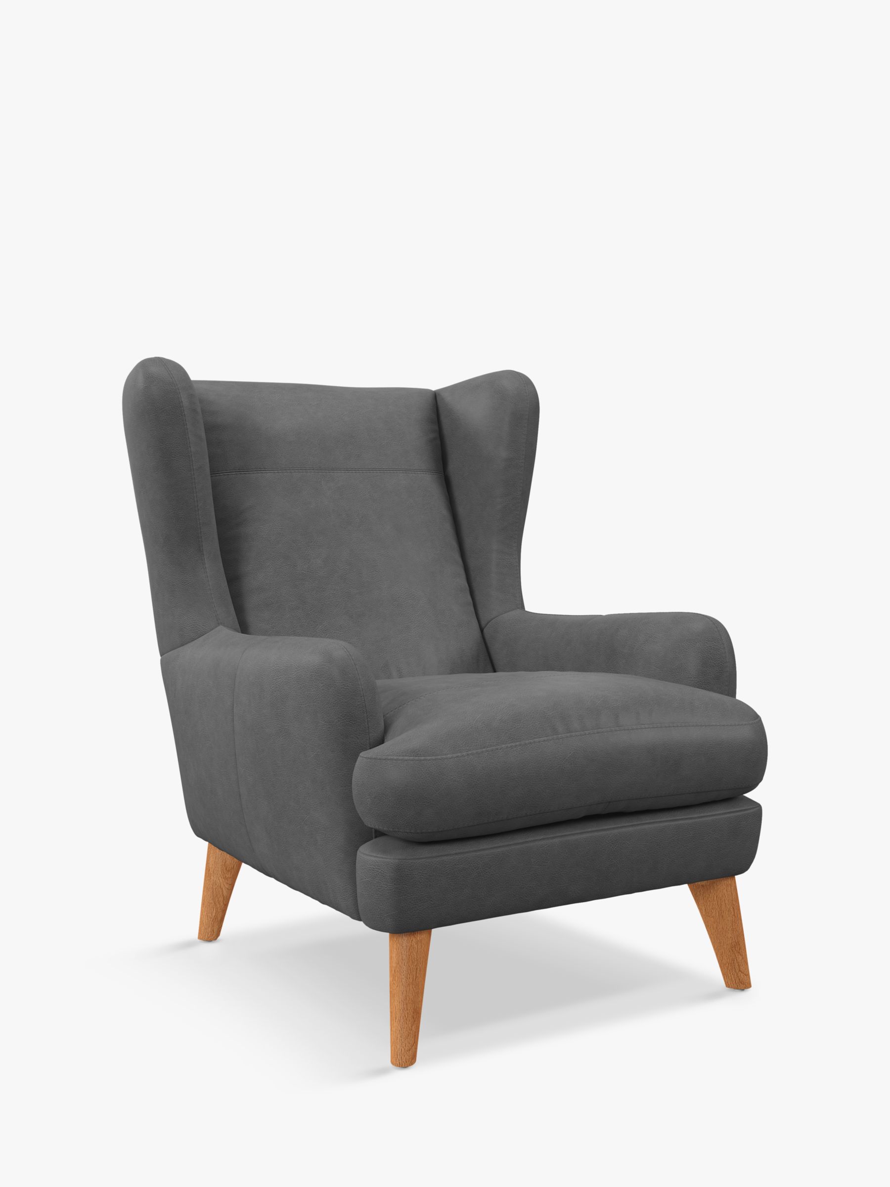 John Lewis Bergen Leather Armchair, Light Leg