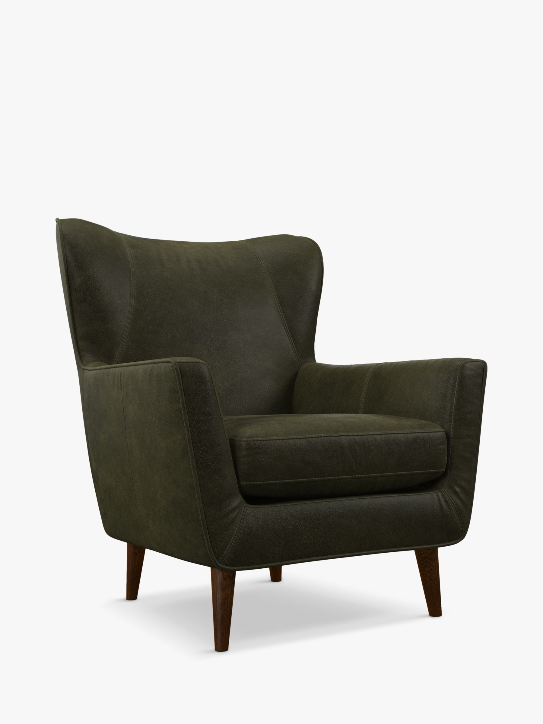 John Lewis Thomas Leather Armchair, Dark Leg