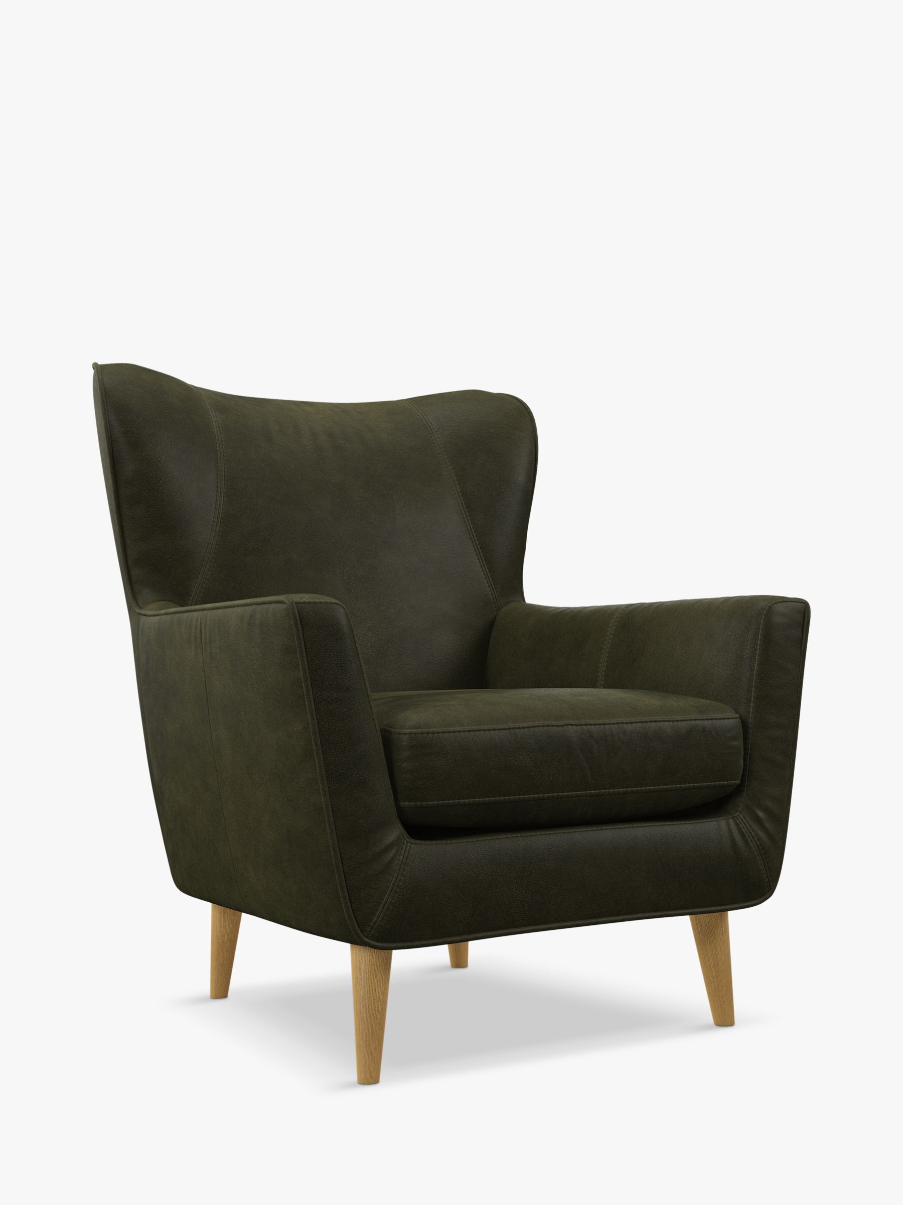 John Lewis Thomas Leather Armchair, Light Leg