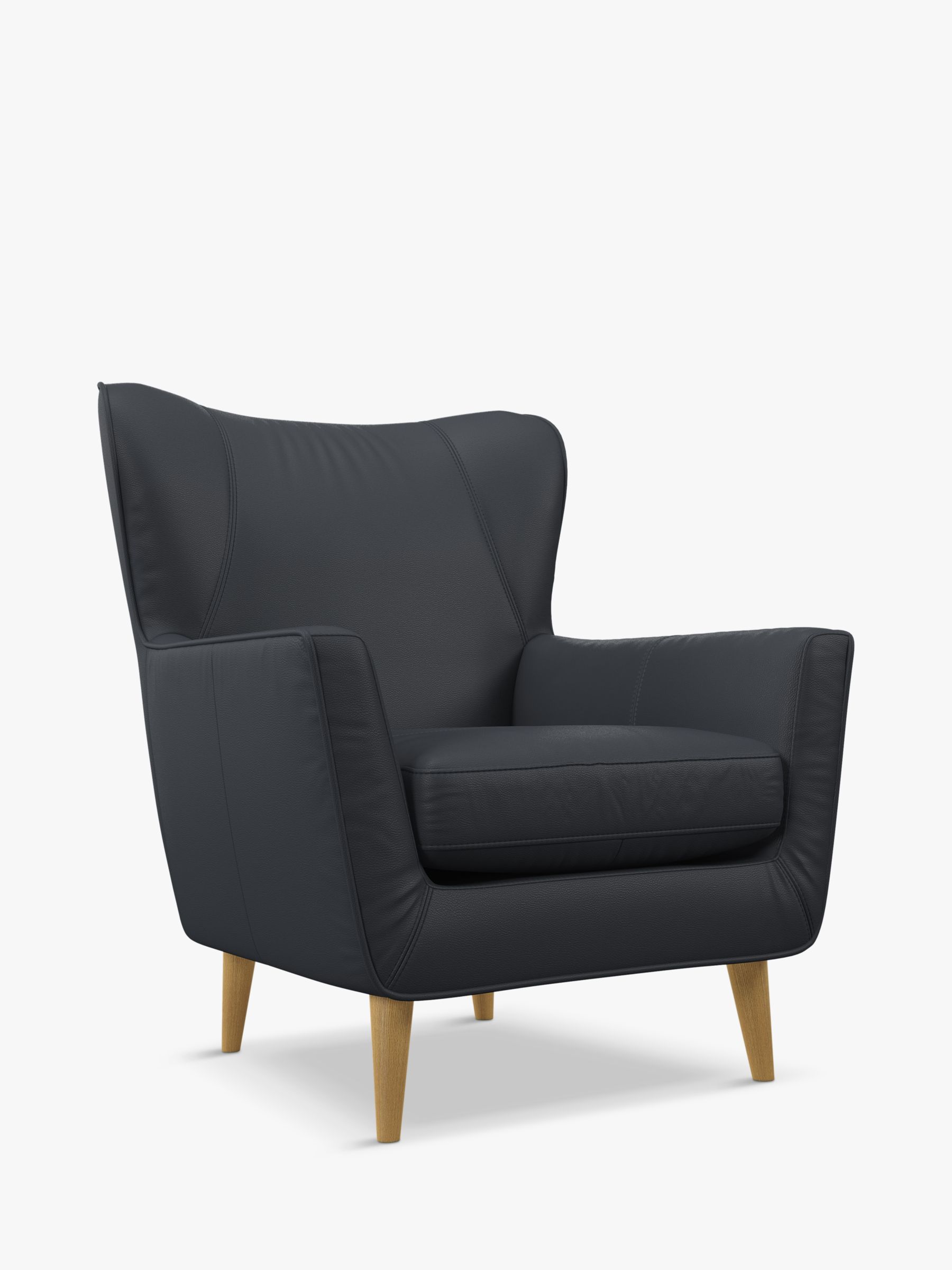 John Lewis Thomas Leather Armchair, Light Leg