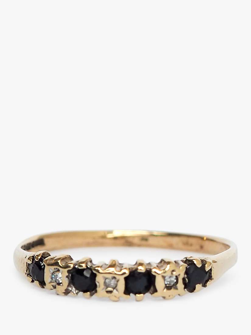 Buy L & T Heirlooms Second Hand 9ct Yellow Gold Diamond and Sapphire Eternity Ring, Gold Online at johnlewis.com