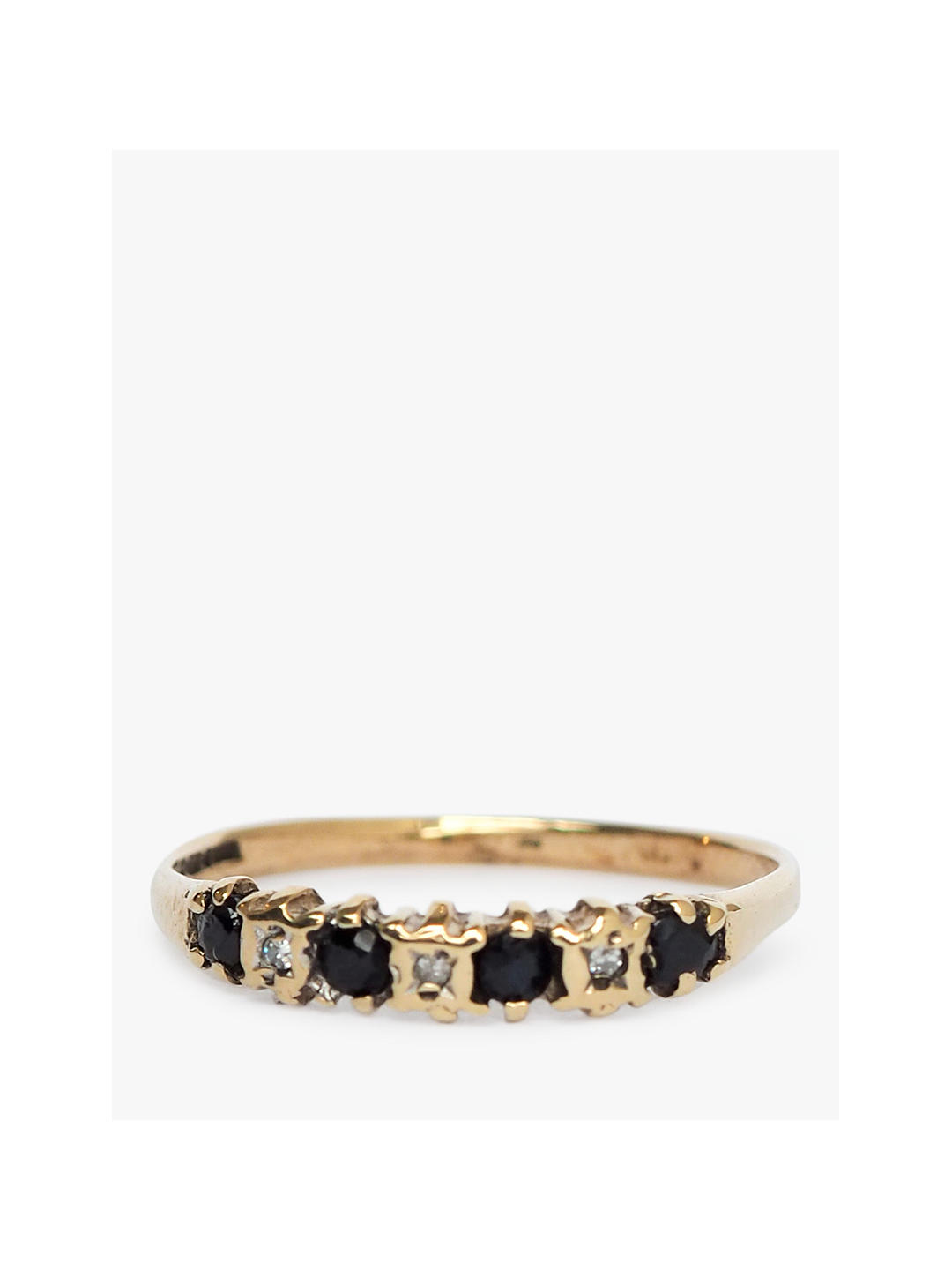 L & T Heirlooms Second Hand 9ct Yellow Gold Diamond and Sapphire Eternity Ring, Gold