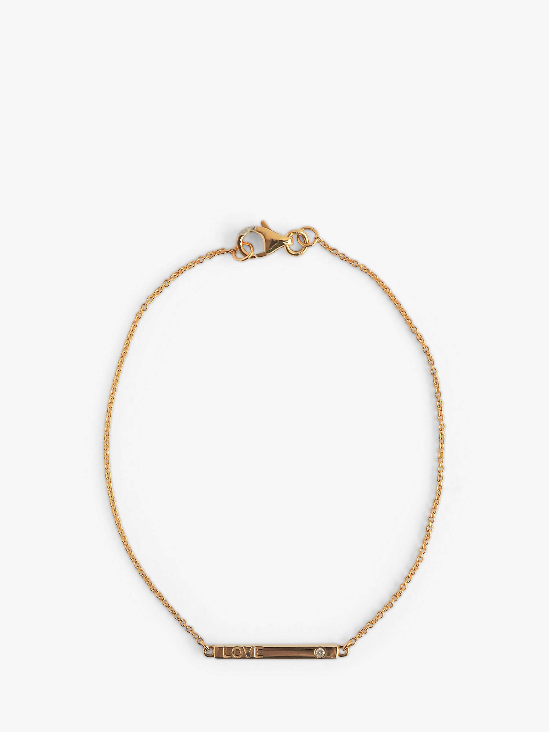 Buy L & T Heirlooms Second Hand 9ct Yellow Gold 'Love' Bracelet, Gold Online at johnlewis.com