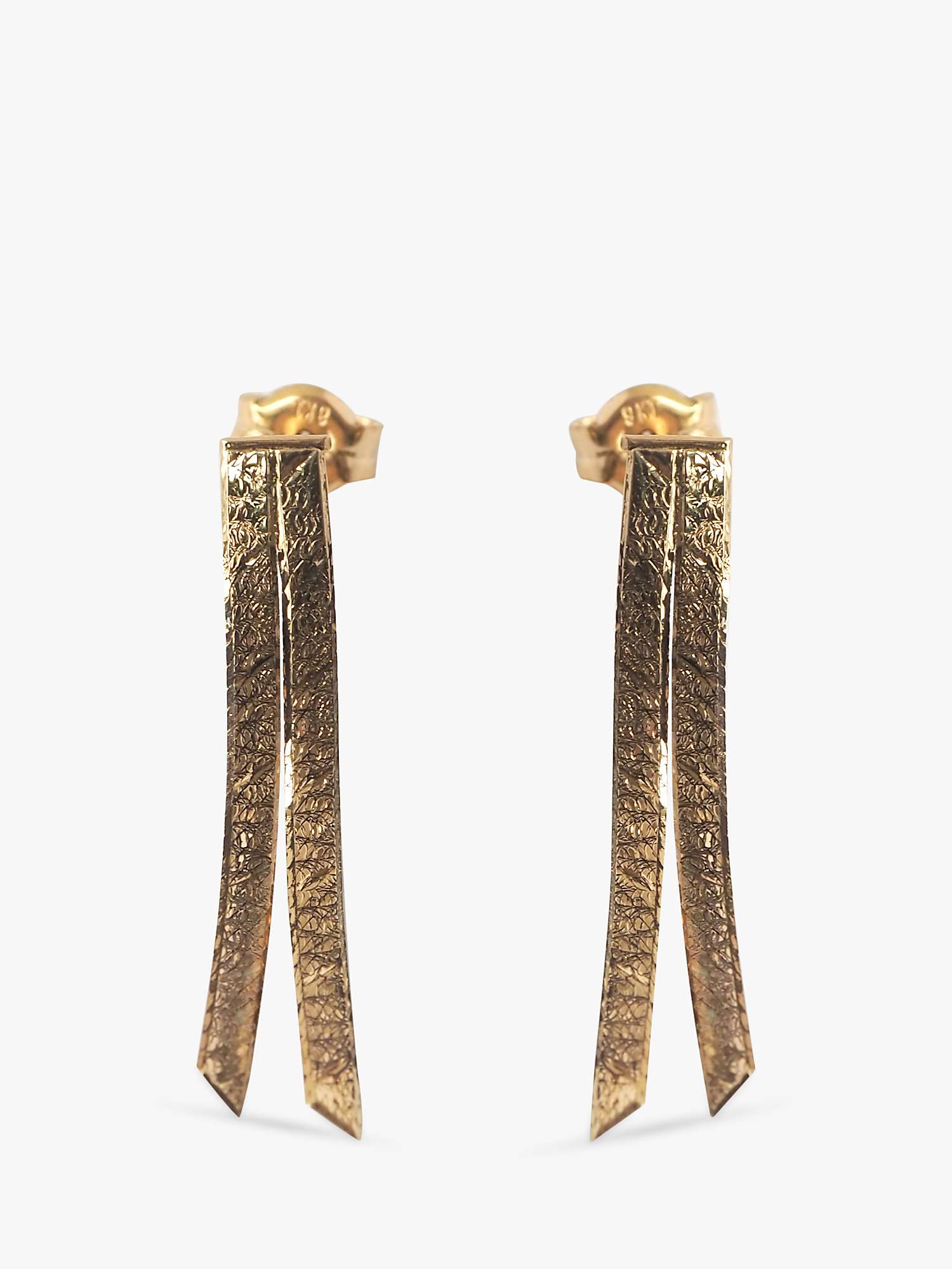Buy L & T Heirlooms Second Hand 9ct Yellow Gold Strand Drop Earrings, Gold Online at johnlewis.com