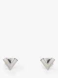 L & T Heirlooms Second Hand 18ct White Gold Triangular Stud Earrings, Silver