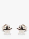L & T Heirlooms Second Hand 18ct White Gold Star Stud Earrings, Silver