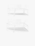Umbra Cubiko Corner Bins Shower Baskets, Set of 2, White