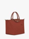 Longchamp Le Pliage Recycled Canvas Medium Top Handle Bag, Chestnut