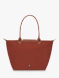 Longchamp Le Pliage Green Recycled Canvas Large Tote Bag, Chestnut