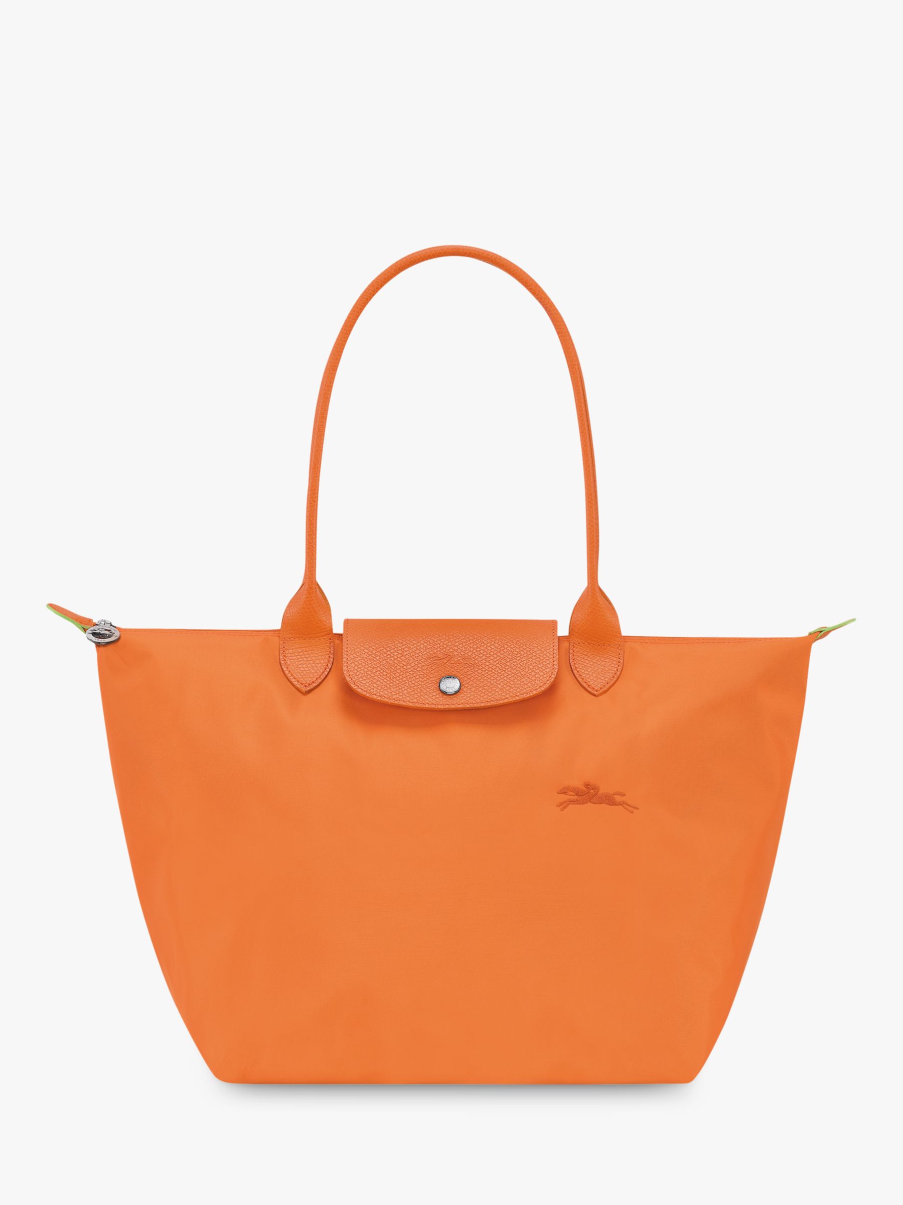 Longchamp Le Pliage Green Recycled Canvas Large Tote Bag, Orange