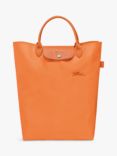 Longchamp Le Pliage Green Medium Top Handle Tote Bag, Orange