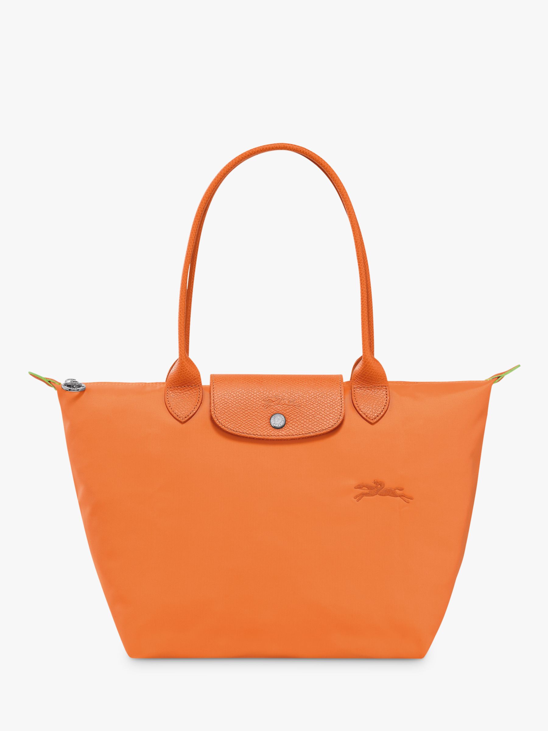 Longchamp Le Pliage Green Recycled Canvas Small Tote Bag, Orange