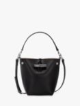 Longchamp Le Roseau Extra Small Leather Bucket Bag, Black