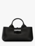 Longchamp Le Roseau Leather Cross Body Bag, Black