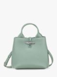 Longchamp Le Roseau Leather Small Cross Body Bag, Celadon