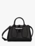 Longchamp Le Roseau Small Leather Crossbody Bag, Black