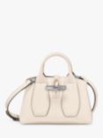 Longchamp Le Roseau Small Leather Crossbody Bag, Ecru