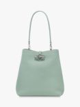 Longchamp Le Roseau M Grained Leather Shoulder Bag, Celadon