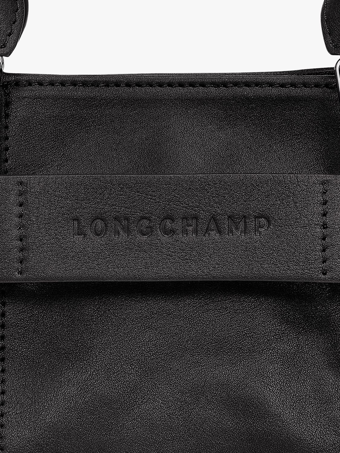 Longchamp 3D Mini Leather Crossbody Bag, Black