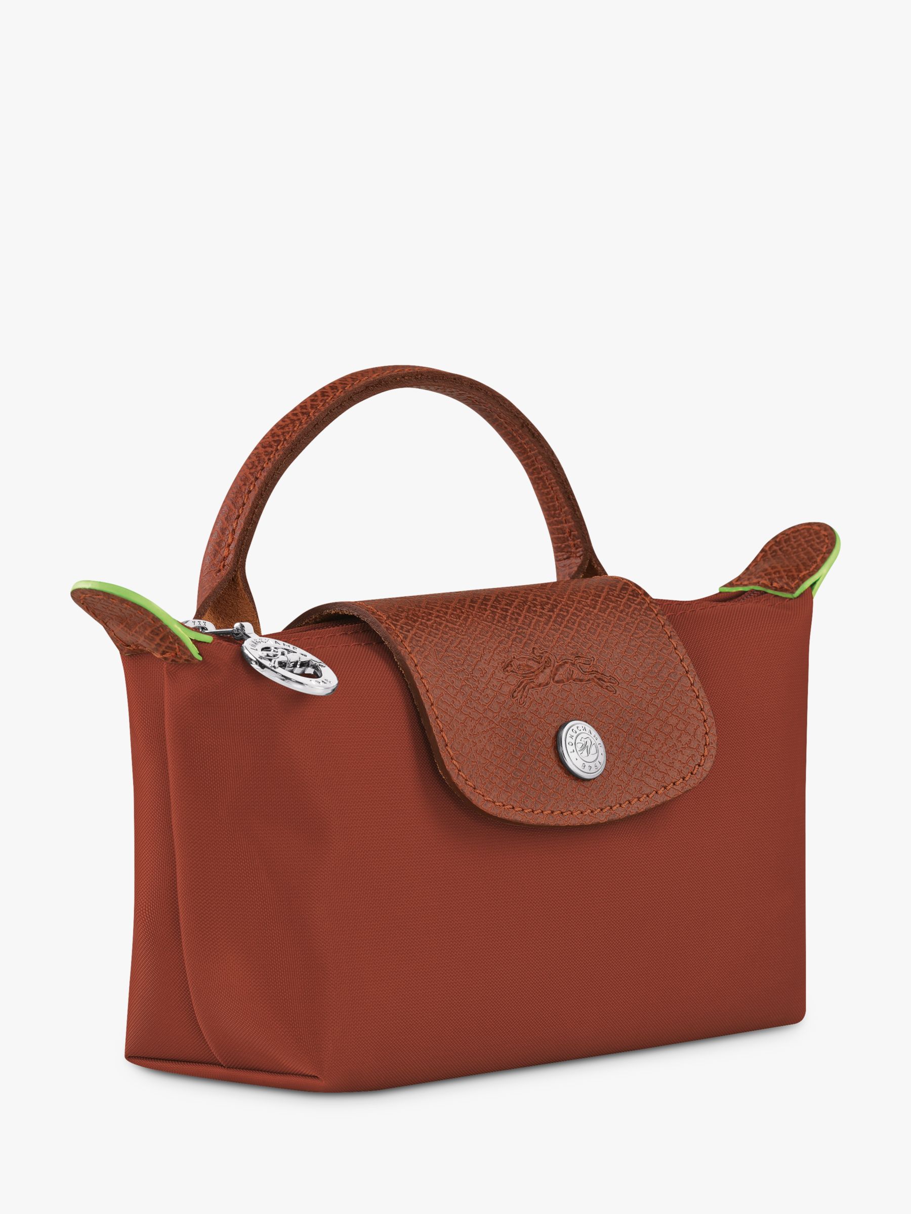 Longchamp Le Pliage Green Pouch, Chestnut