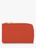 Longchamp Le Foulonné Zipped Leather Card Holder, Paprika