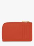 Longchamp Le Foulonné Zipped Leather Card Holder, Paprika