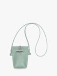 Longchamp Le Roseau Leather Phone Pouch, Celadon