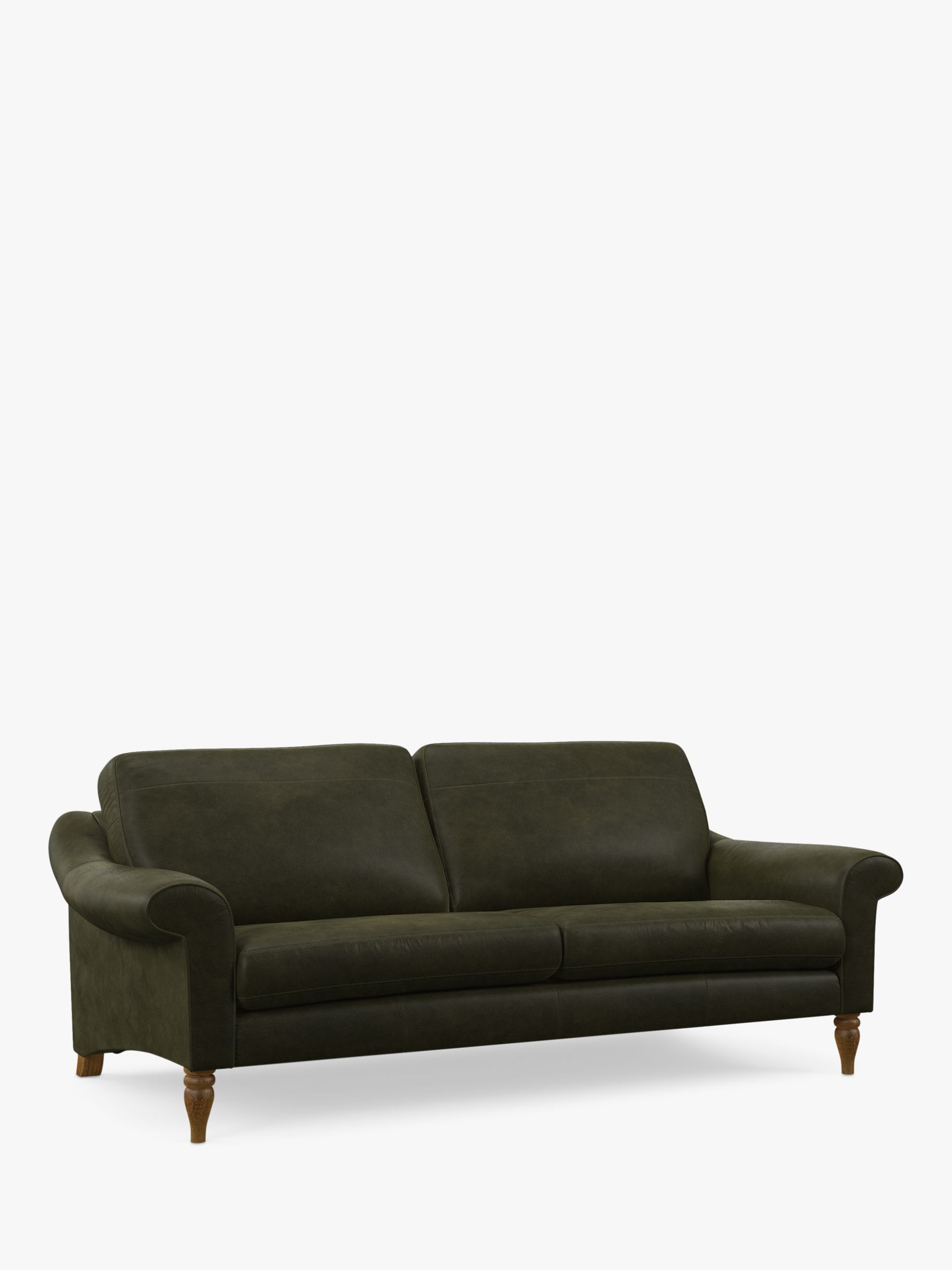 John Lewis Camber Grand 4 Seater Leather Sofa, Light Leg