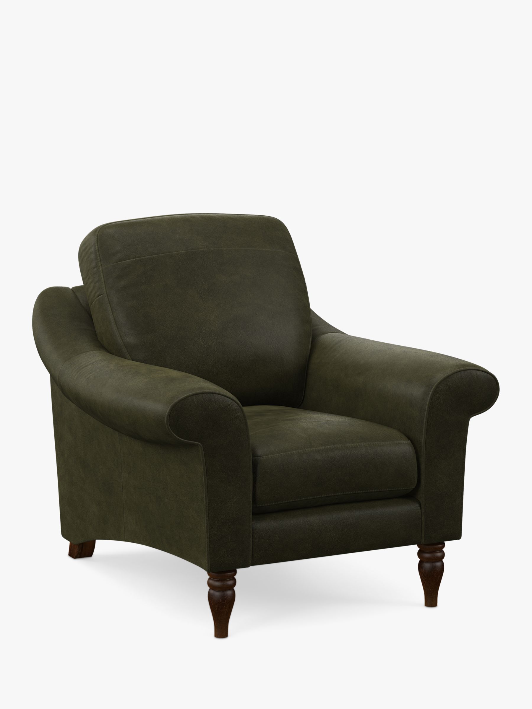 John Lewis Camber Leather Armchair, Dark Leg