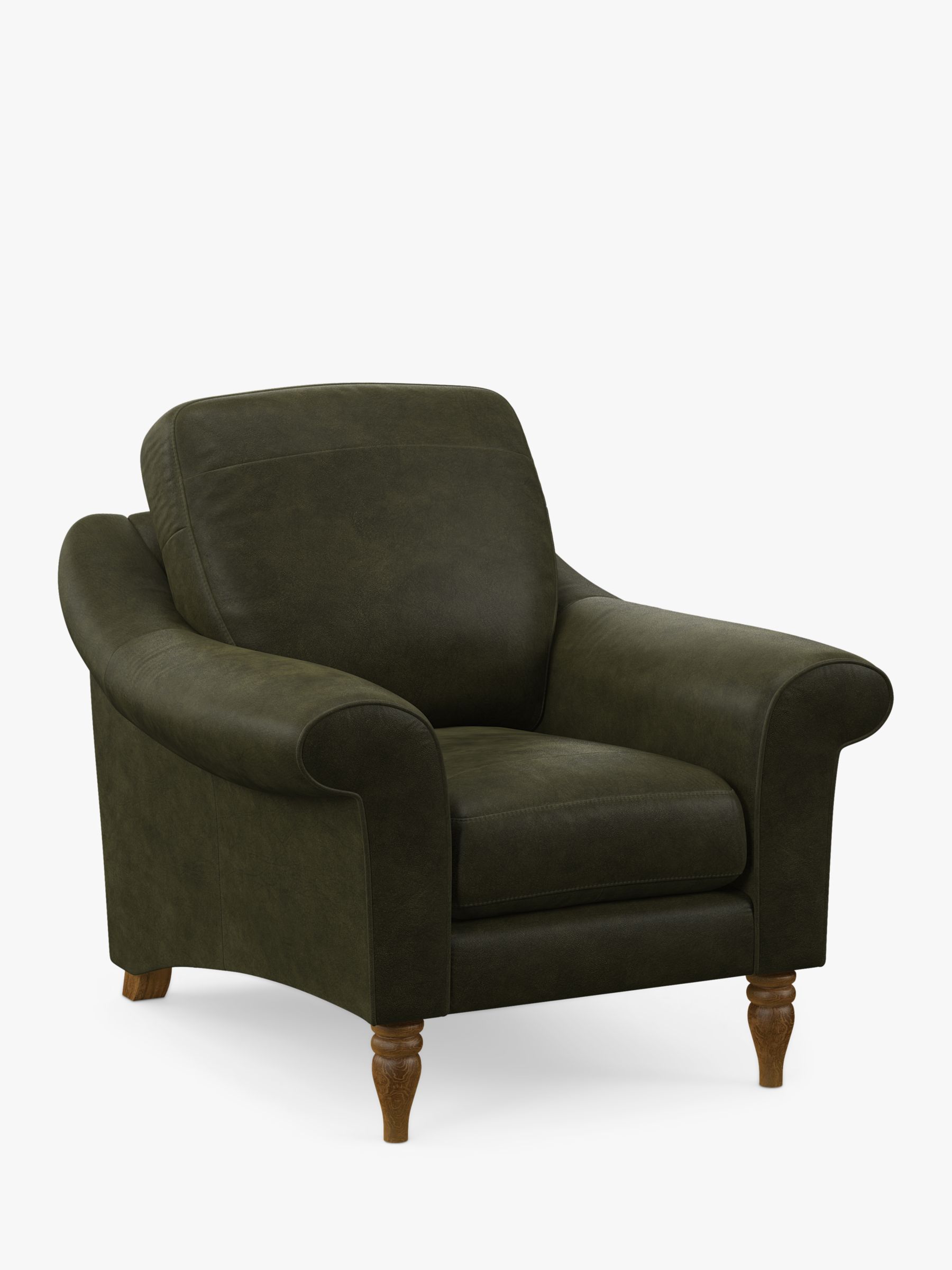 John Lewis Camber Leather Armchair, Light Leg