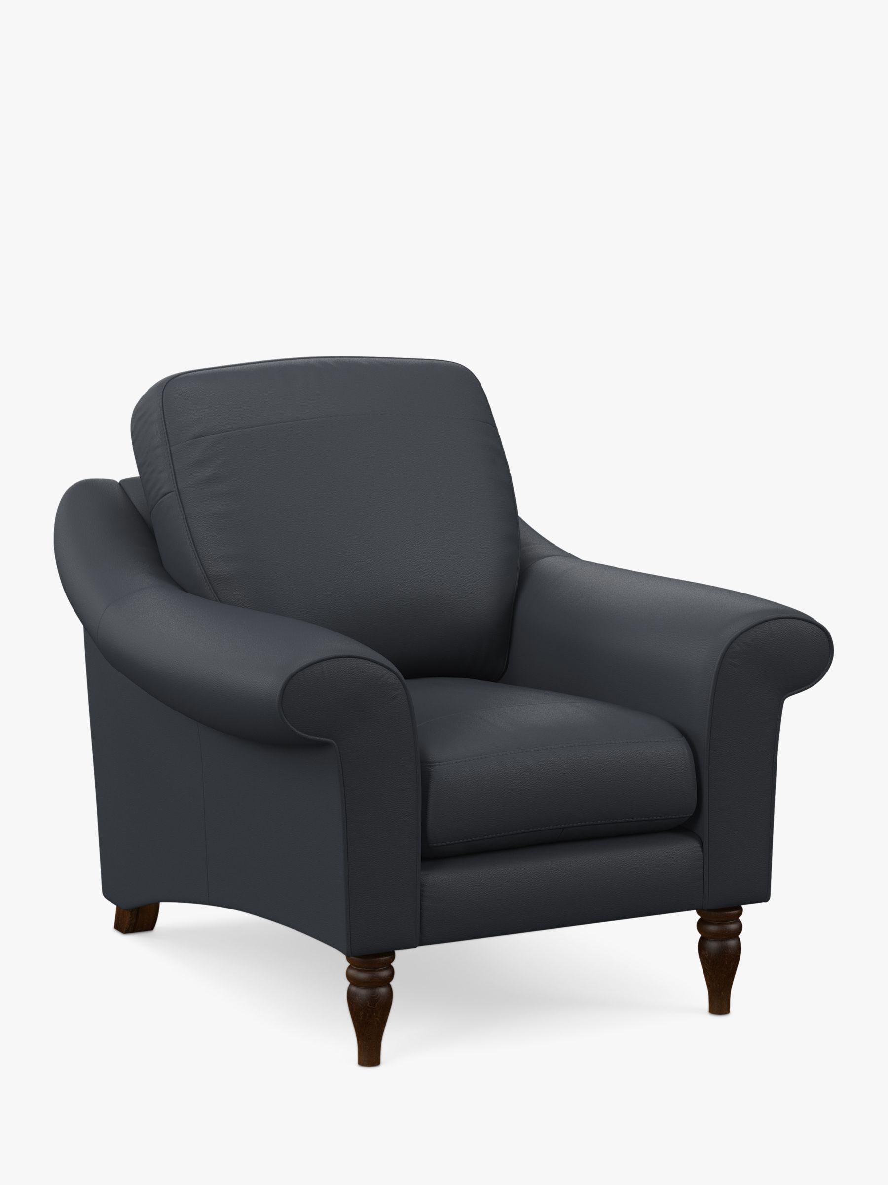 John Lewis Camber Leather Armchair, Dark Leg