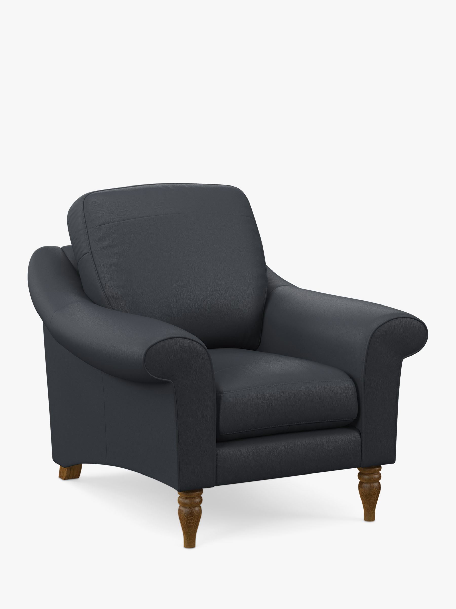 John Lewis Camber Leather Armchair, Light Leg