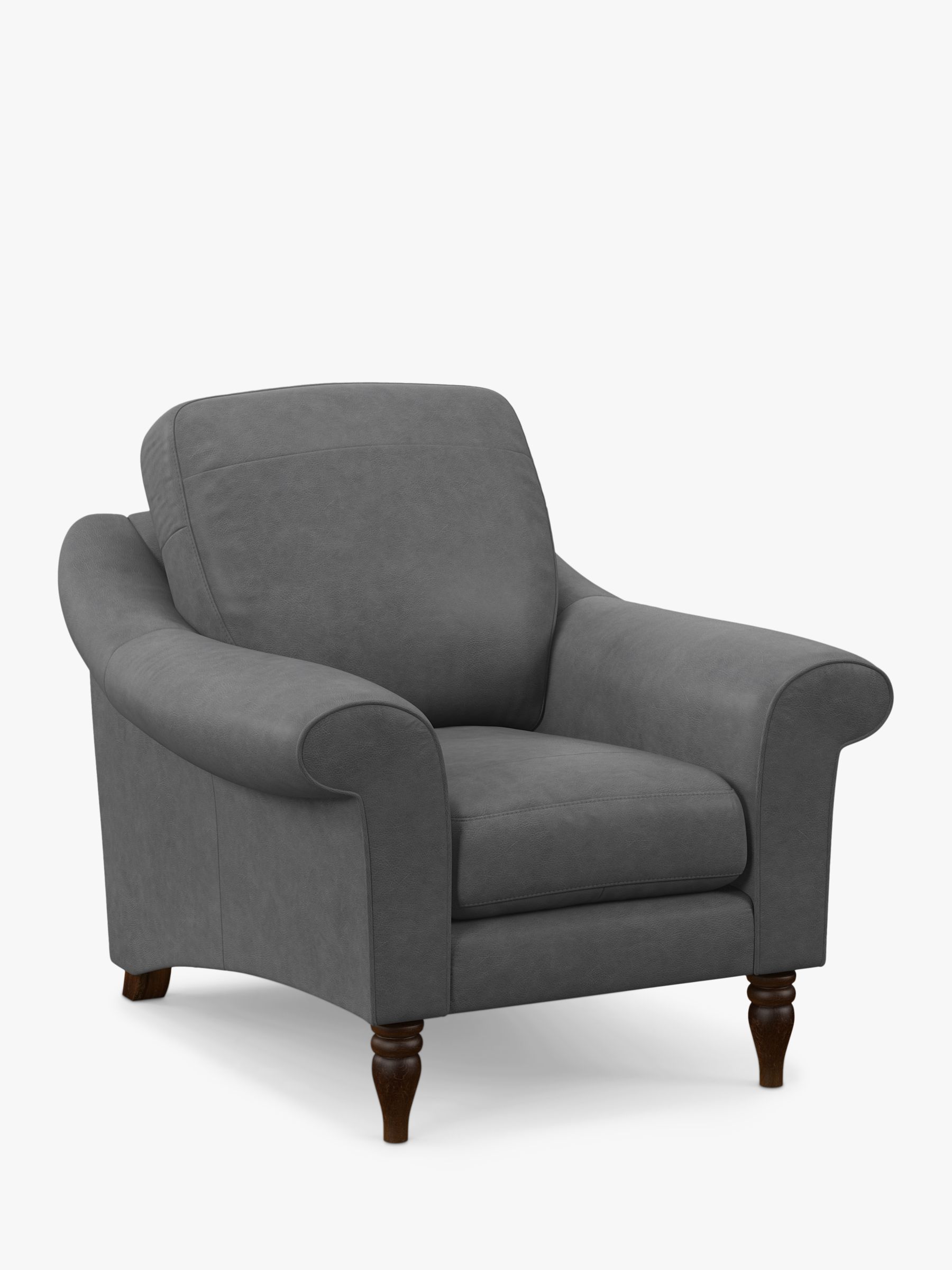 John Lewis Camber Leather Armchair, Dark Leg