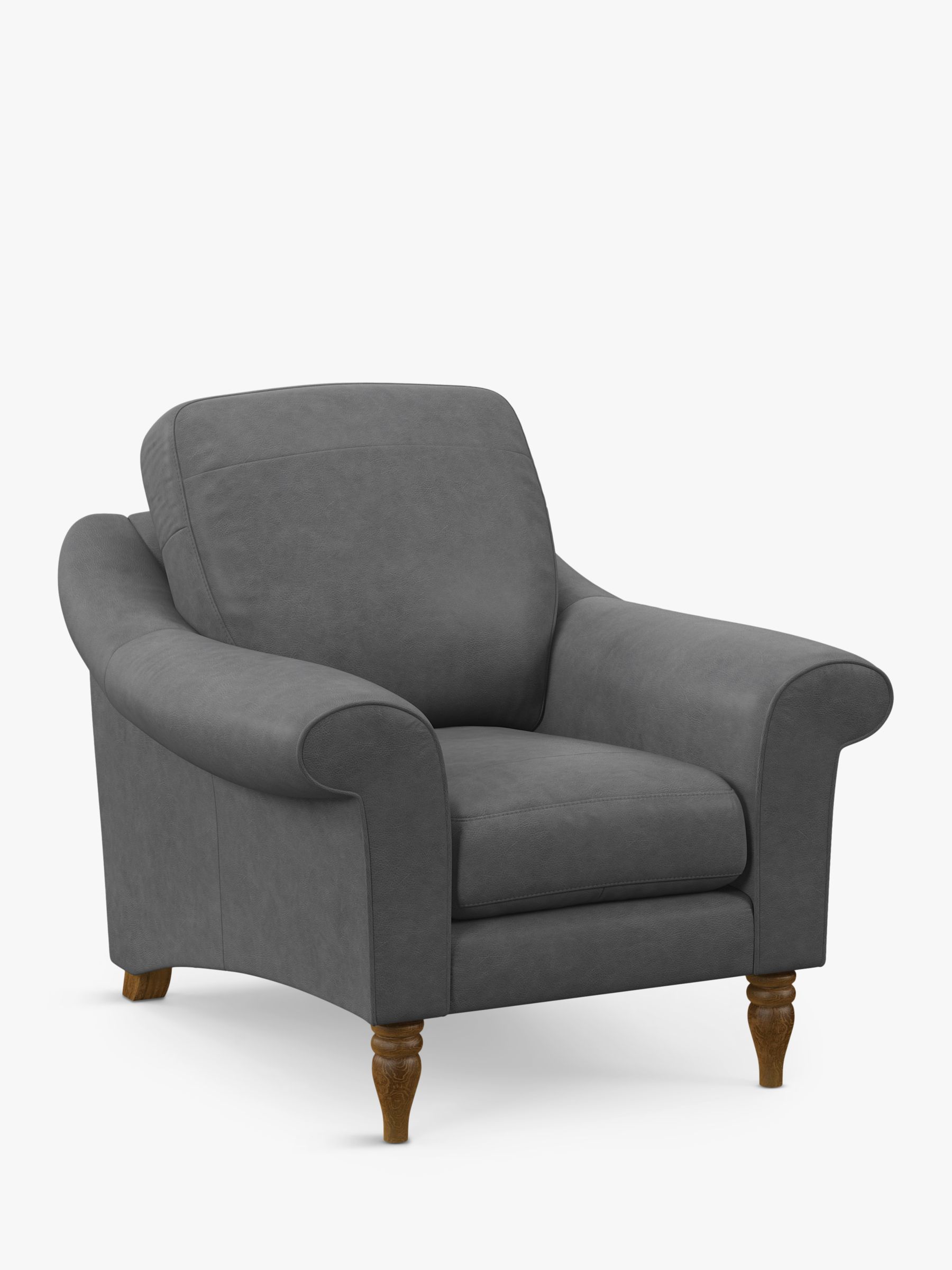 John Lewis Camber Leather Armchair, Light Leg