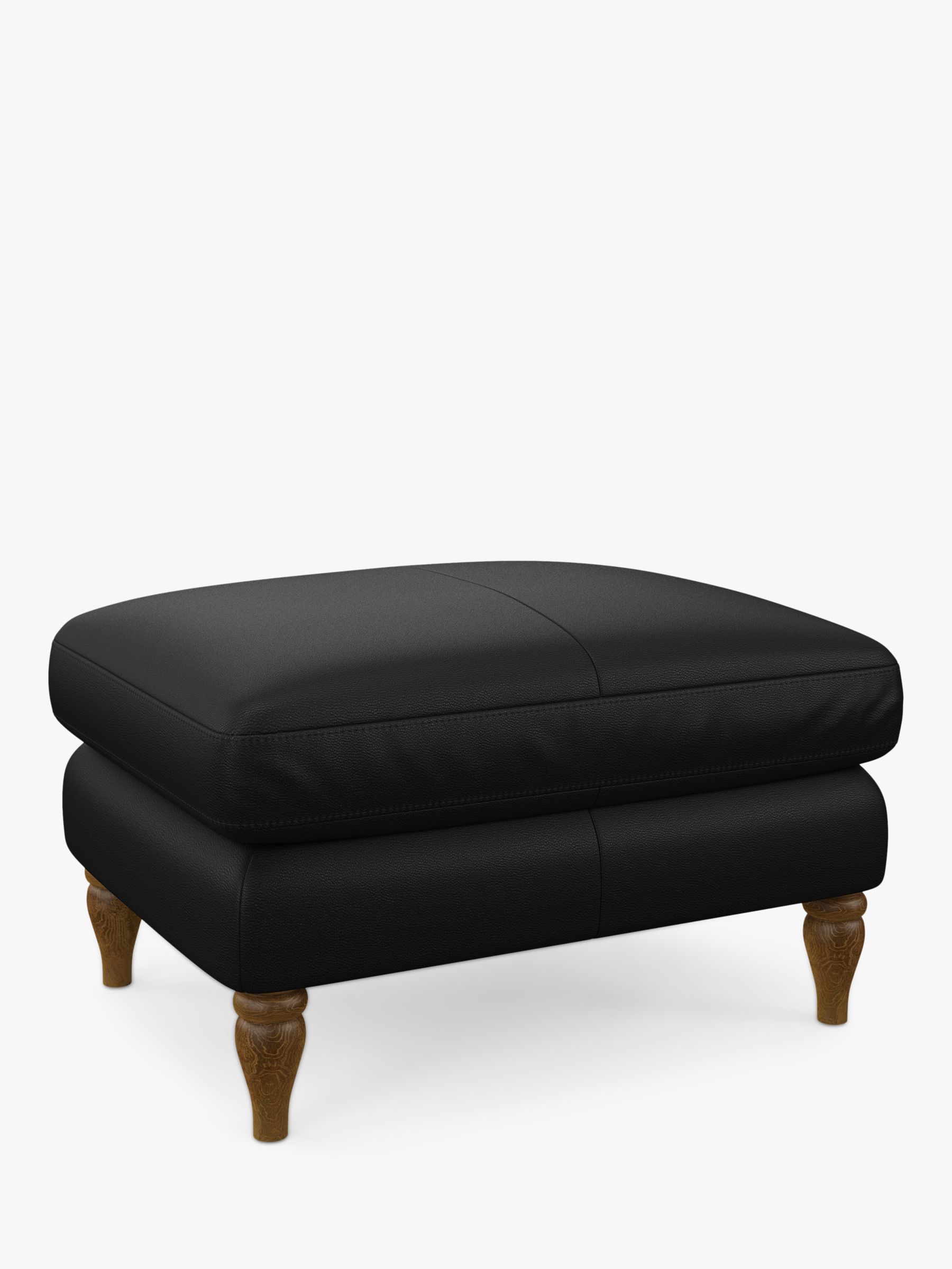 John Lewis Camber Leather Footstool, Light Leg